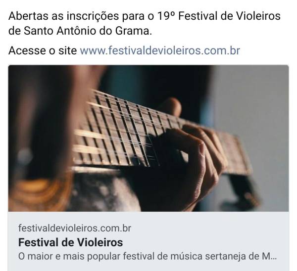 19&ordm; Festival de Violeiros de Santo Ant&ocirc;nio do Grama