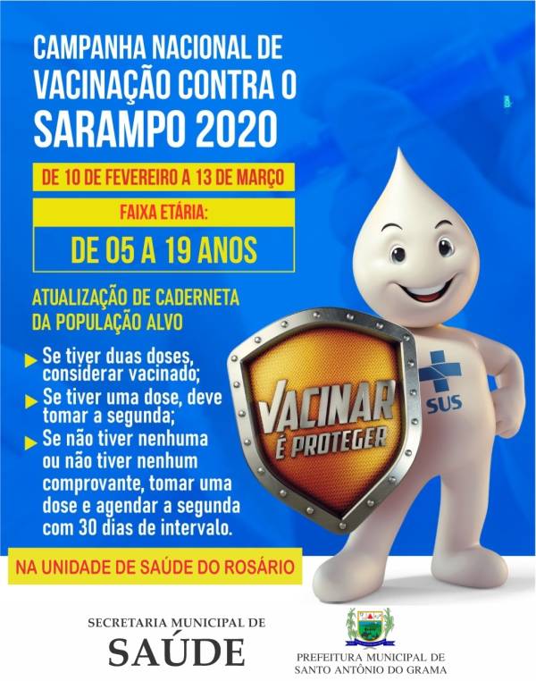 Campanha nacional de Vacina&ccedil;&atilde;o contra o Sarampo 2020